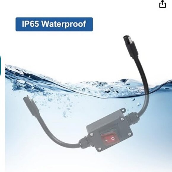 Inline 12V Power Switch, Briidea IP65 Waterproof SAE connector with LED light - Picture 6 of 7